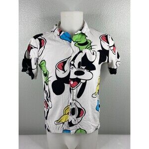 Disney Men Small Button Front Shirt Mickey Mouse Donald Duck Goofy